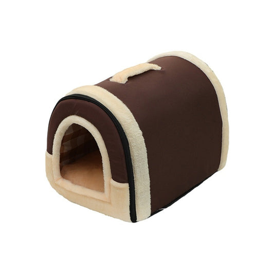 Dog Bed Portable Handle Soft Warm Winter Sleeping Basket Nest