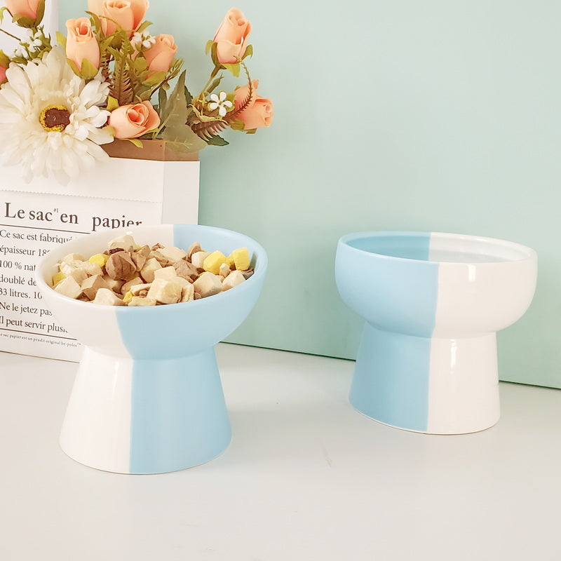 Ceramic Pet Slant Mouth Dog And Cat Food Bowl Set - Majestic Pet Kingdom