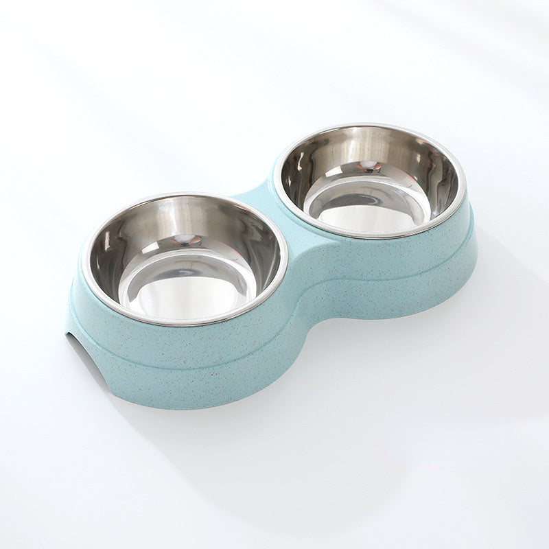 Double Pet Bowls Dog Food Water Feeder Stainless Steel Pet Drinking Dish Feeder Cat Puppy Feeding Supplies Small Dog Accessories - Majestic Pet Kingdom
