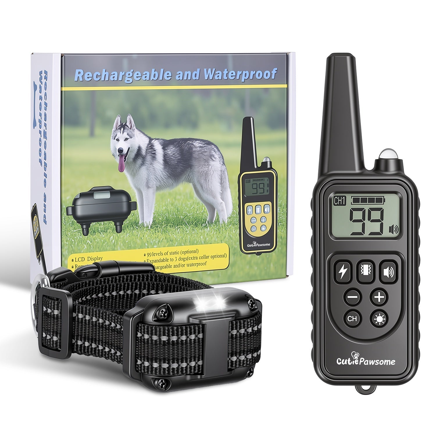 Rechargeable Dog Training Collar with Remote – 875 Yard Range - Majestic Pet Kingdom