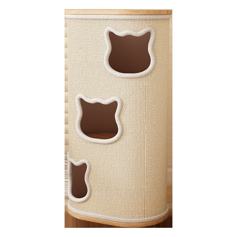 All-in-one Solid Wood Cat Tree Suitable For All Four Seasons