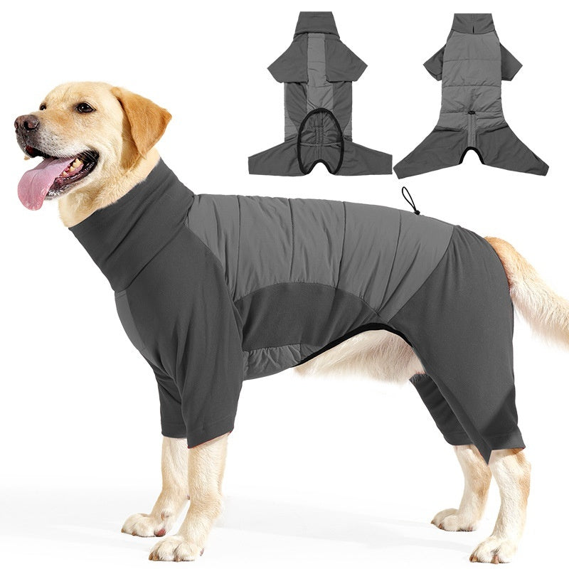 New FallWinter Thickened Four-Legged Hoodie For Big Dogs