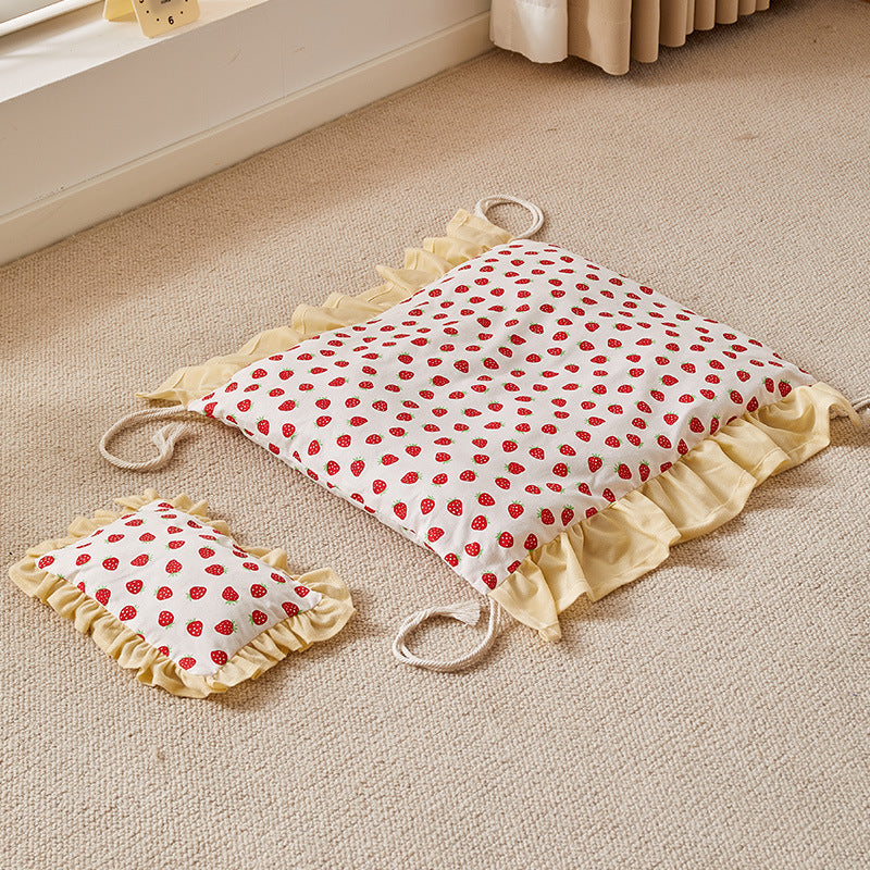 All-Season Wooden Dog Bed & Summer Cushion