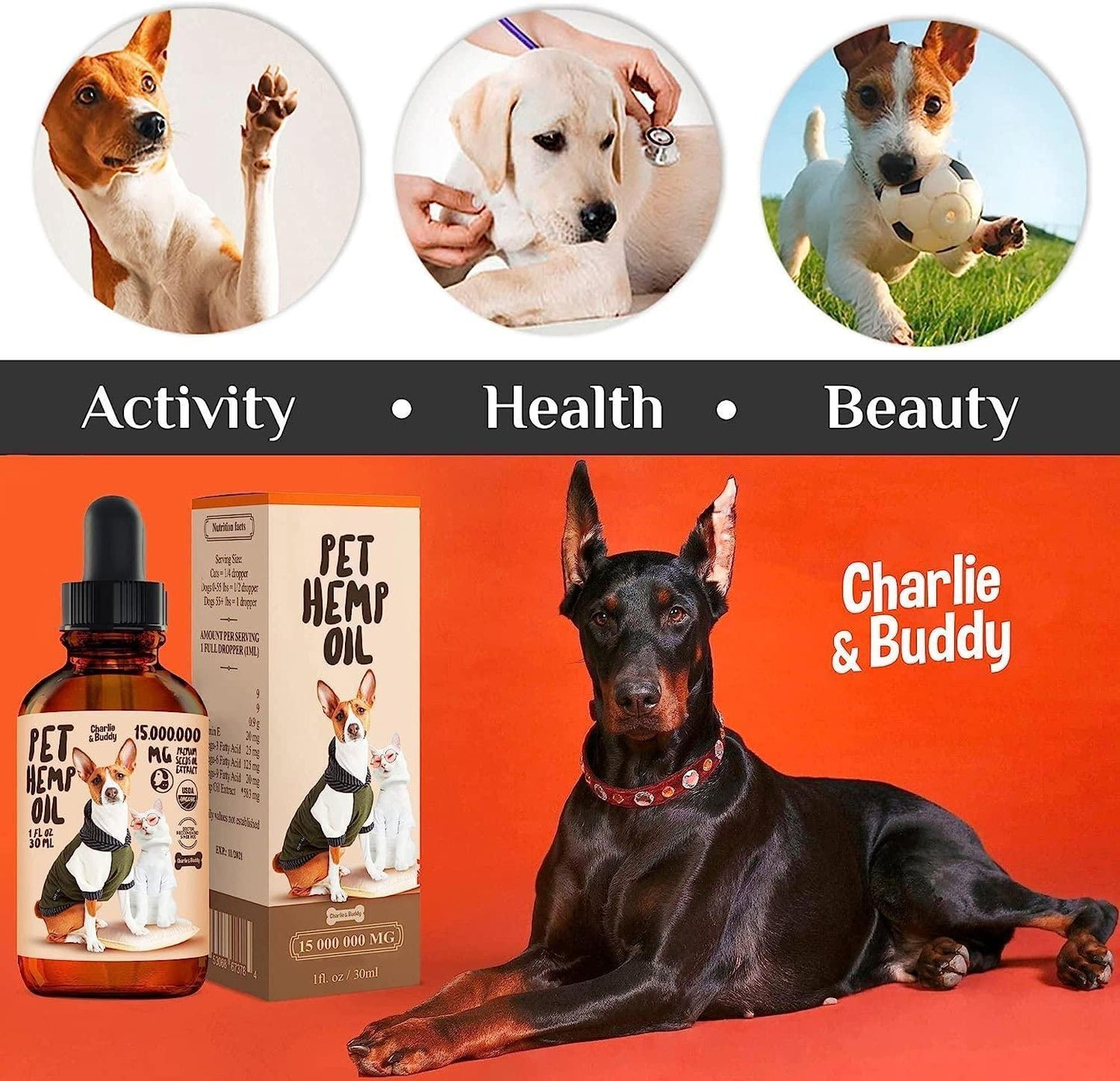 Hemp Oil for Dogs & Cats - Hip, Joint & Skin Support 2oz