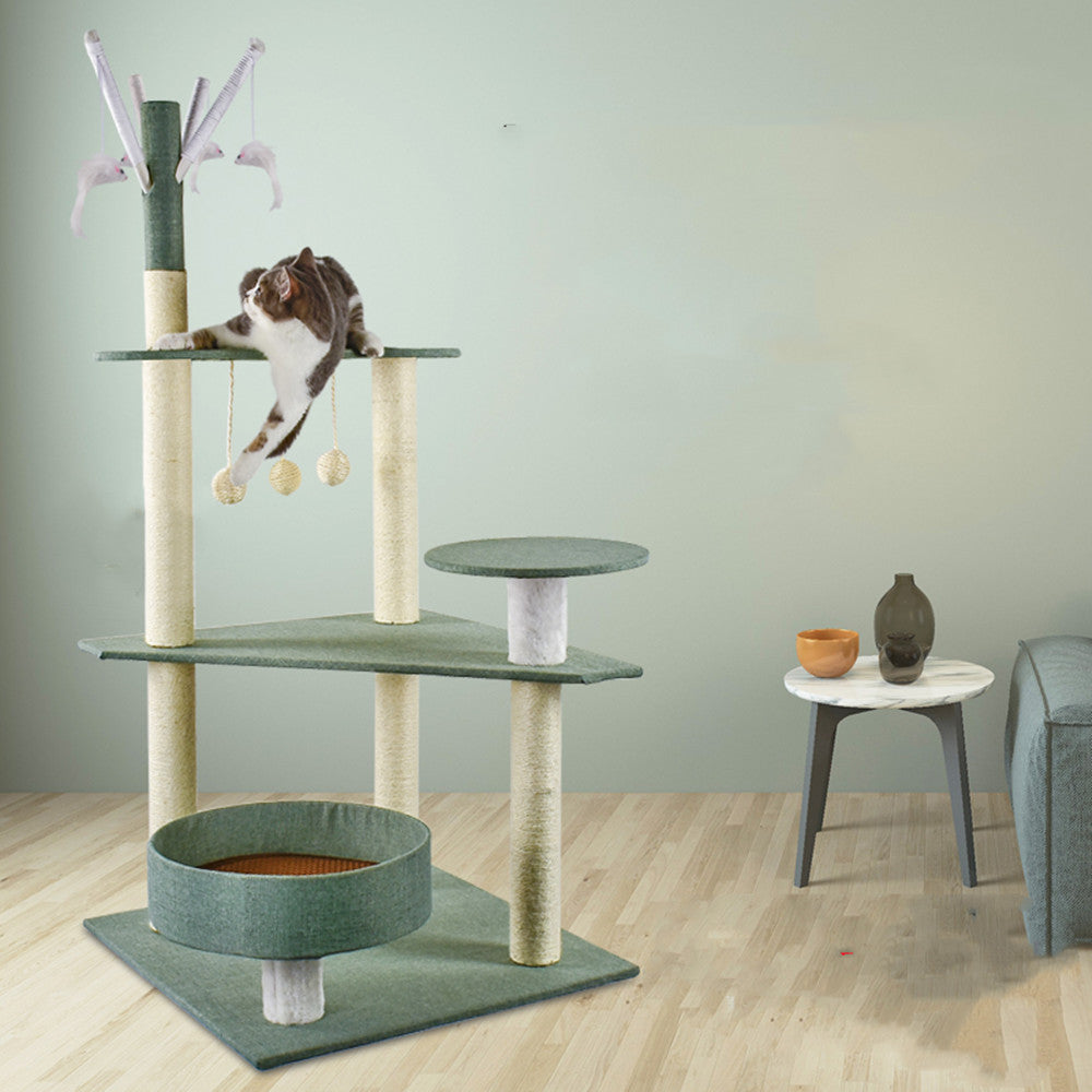 Cat Climbing Frame Tree House Integrated Scratch Post - Majestic Pet Kingdom