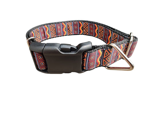 Dog Collar African Tribal Print Ethnic Geometric Pattern Nylon