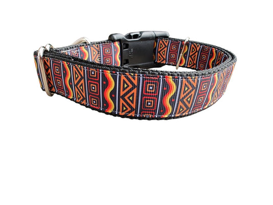 Dog Collar African Tribal Print Ethnic Geometric Pattern Nylon