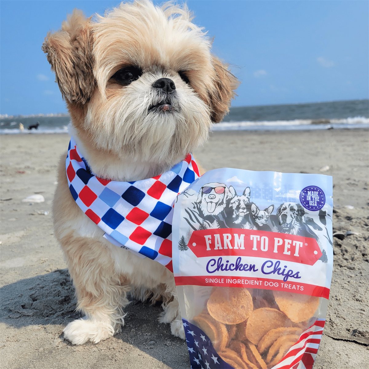 Dog Treats Americana Chicken Chips USA Made Natural Snacks 4oz - Detail Angle 7 | Majestic Pet Kingdom