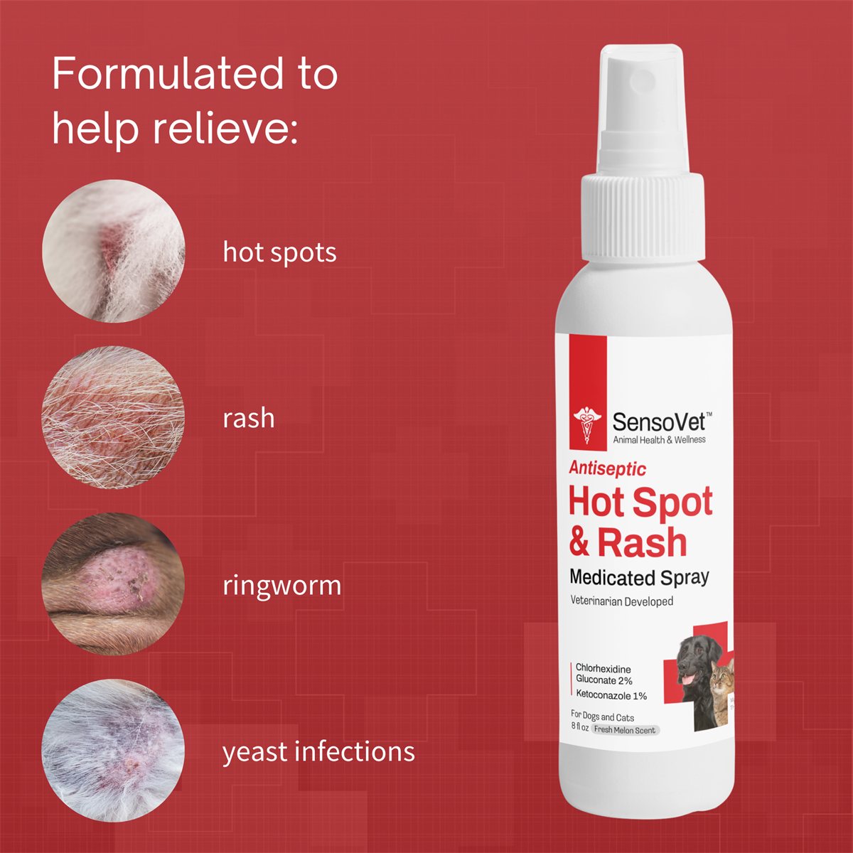 Pet Hot Spot Spray Antiseptic Rash and Itch Relief 8 fl oz - Detail Angle 4 | Majestic Pet Kingdom
