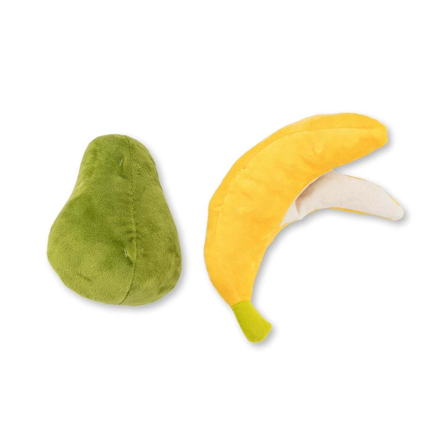 Avocado & Banana Plush Dog Toy Gift Set with Squeaker