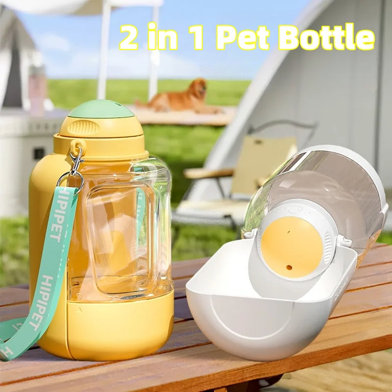 2 In 1 Dog Large Capacity Pets Out Drinking Pot Cat Water Dispenser Portable Water Cup Water And Food Integrated Bowl Pet Products - Majestic Pet Kingdom