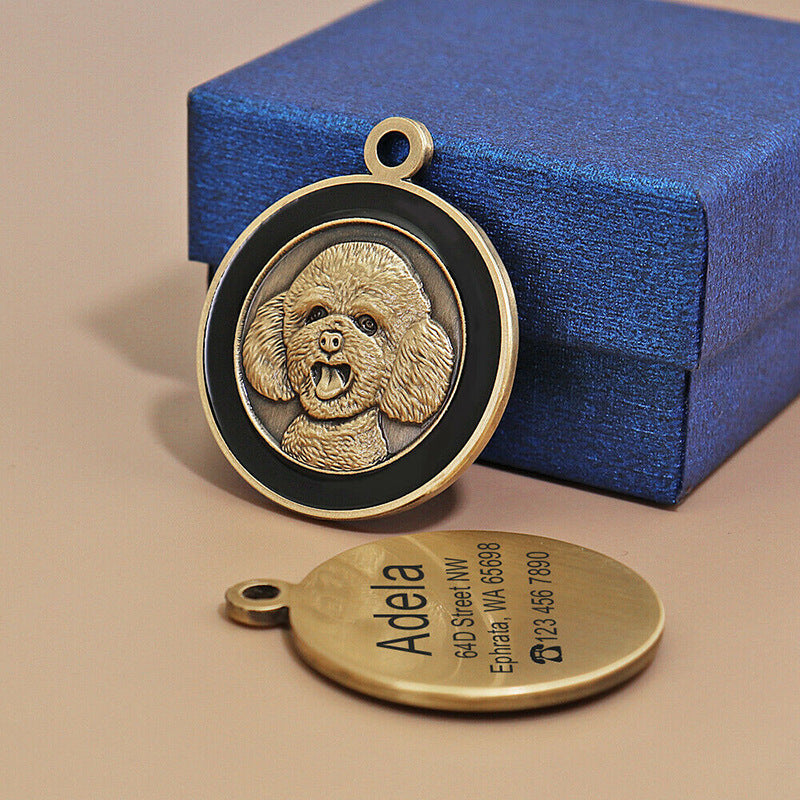 Anti-lost Card Dog Identity Tag Dog Tag Metal Lettering Cat