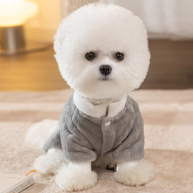 Autumn And Winter Warm Cartoon Dog Four-legged Coat, Bear Towing Fleece Coat, Cat Small Dog Bichon Frise Pet Dog Clothes - Majestic Pet Kingdom