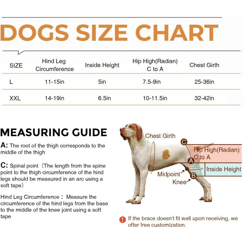Pet Dog Hip Joint Knee Support Brace Comfortable And Breathable Chest Harness
