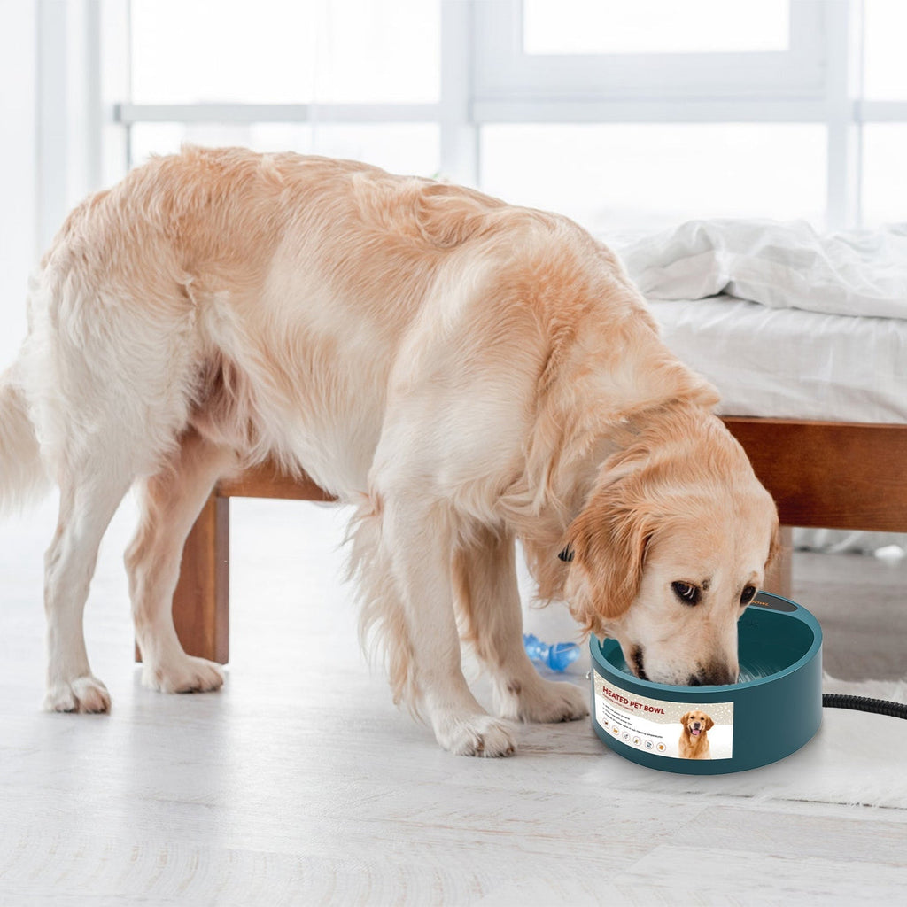 Heated Water Bowl for Dog Cat 74.4OZ Heating Water Dish IP67 Waterproof Thermal Water Bowl Heated Pet Bowl Dog Cat Water Feeder Bowl for Dog Cat Rabbi - Majestic Pet Kingdom