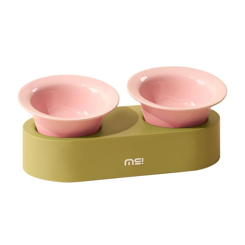 Cat Dog Ceramic Double Bowl - Majestic Pet Kingdom