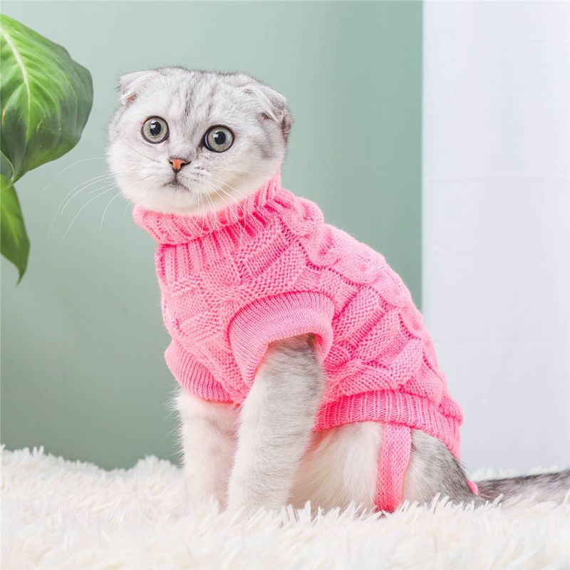 Cat Clothes Cat Pet Supplies Autumn Winter Knitted Sweater Cute Net Red - Majestic Pet Kingdom