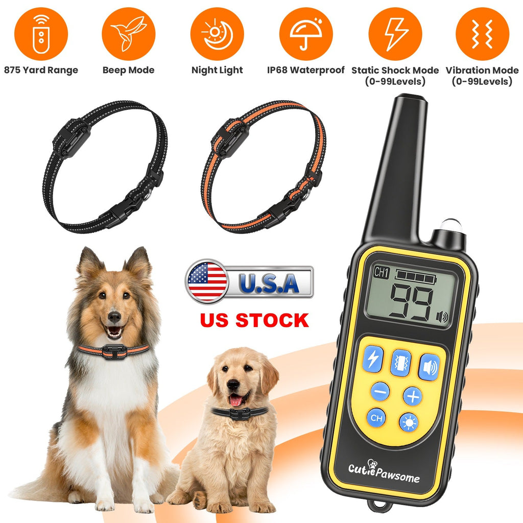 Rechargeable Dog Training Collar with Remote – 875 Yard Range - Majestic Pet Kingdom