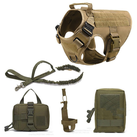 Dog Harness and Leash Set Tactical K9 Military Training Vest