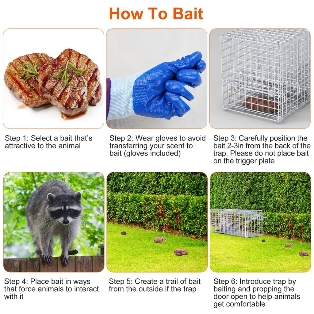 1Pc 25.59Inch Live Humane Animal Trap For Spring Summer Cage Heavy Duty Folding Catch And Release Rodent Cage For Rabbit Squirrel Possum Skunk Kitten Raccoon And More