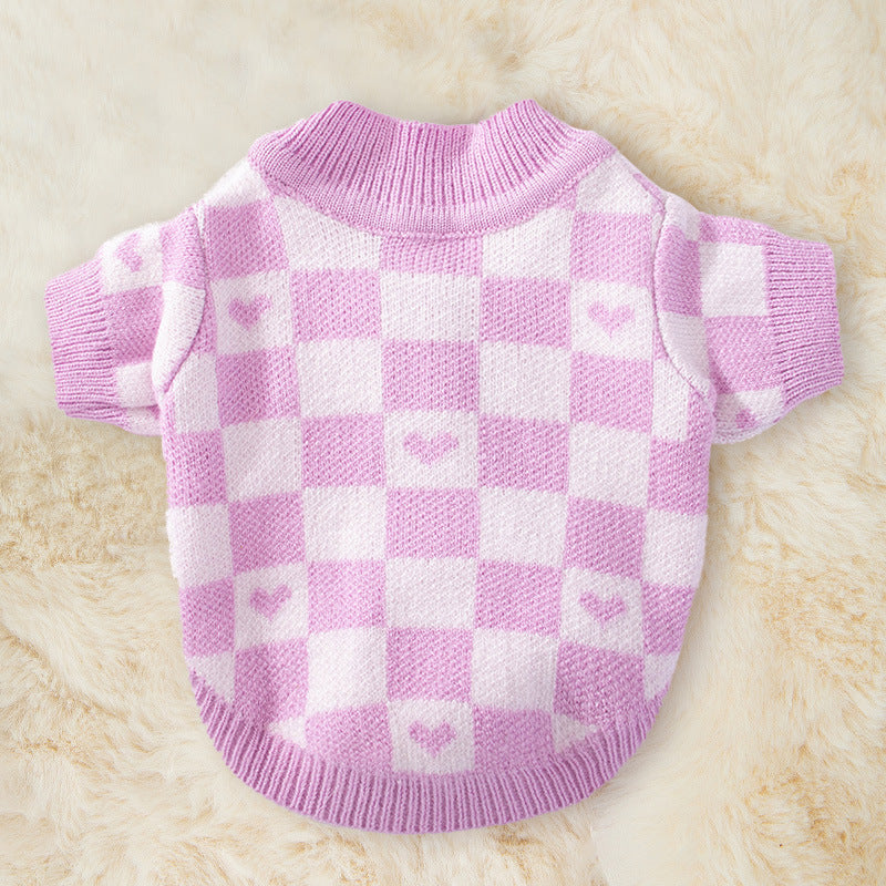Dog Striped Knitted Sweater Cardigan Clothing - Majestic Pet Kingdom