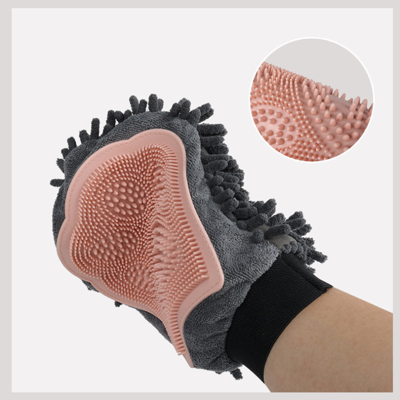 2-in-1 Pet Grooming Glove & Bathing Massage Brush