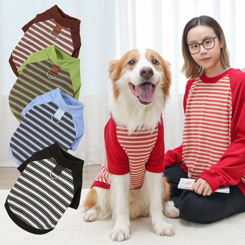 Pet Clothing Striped Large Dog Undershirt - Premium Pet Accessory