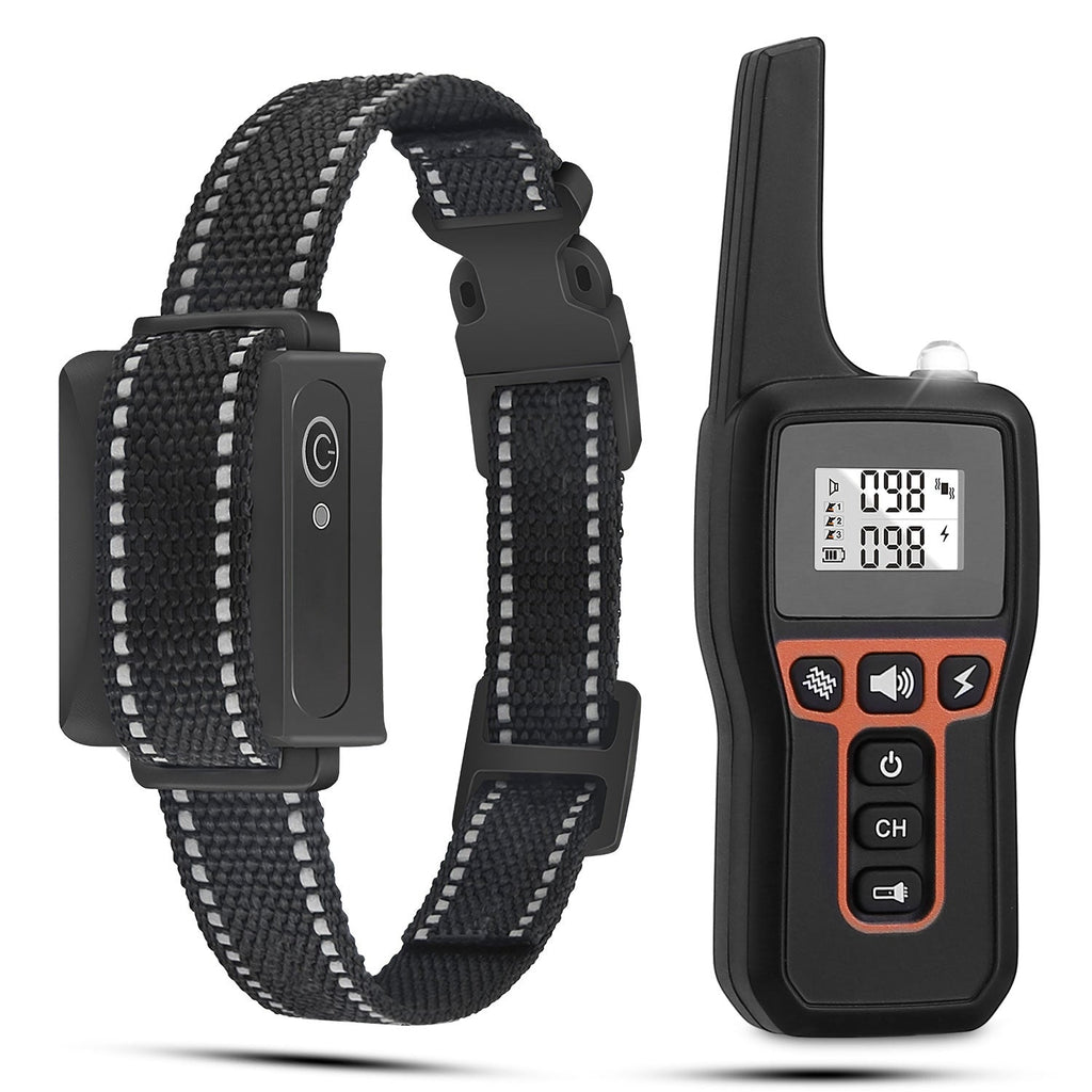 3280FT Dog Training Collar IP67 Waterproof Pet Beep Vibration Electric Shock Collar 3 Channels Rechargeable Transmitter Receiver Trainer with Flashlig - Majestic Pet Kingdom