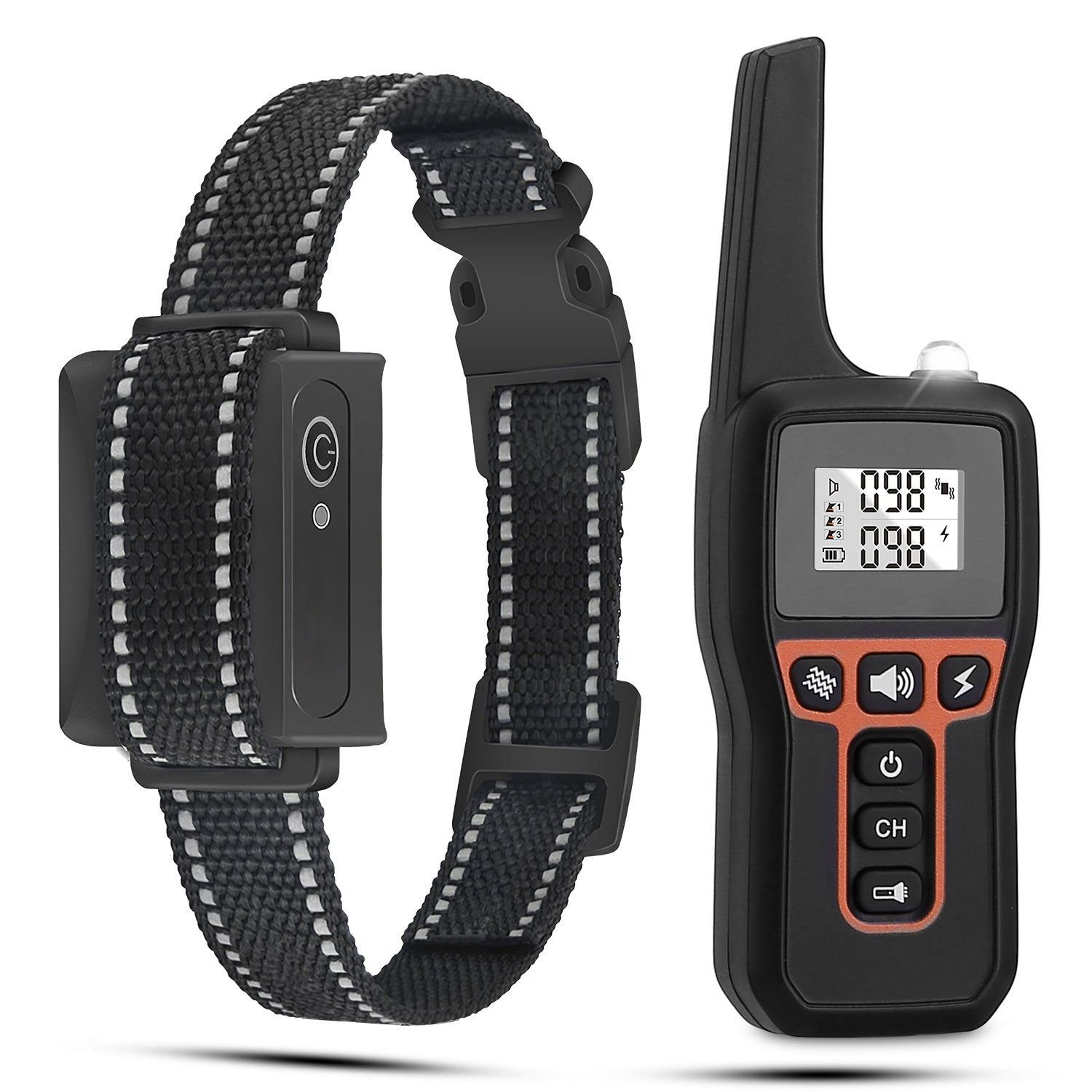 3280FT Dog Training Collar IP67 Waterproof Pet Beep Vibration Electric Shock Collar 3 Channels Rechargeable Transmitter Receiver Trainer with Flashlig - Majestic Pet Kingdom