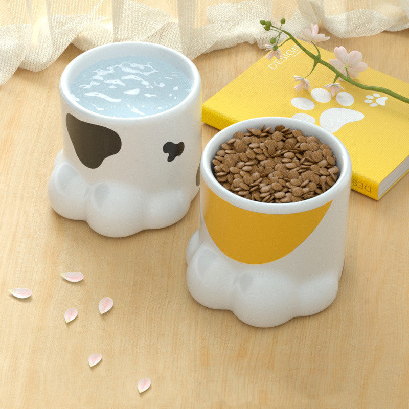 Cat Bowl Ceramic High Foot Protection Cervical Spine Large Caliber Basin