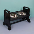 Pet Dining-table Ceramic Stainless Steel Double Bowl Height Adjustable