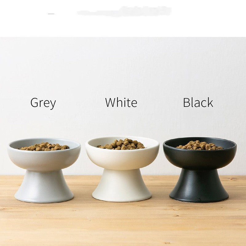 Pet Ceramic Bowl Japanese Style Tall Cat Protects Cervical Vertebrae Against Upset