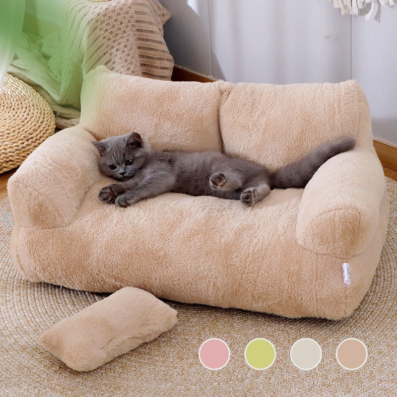 Luxury Cat Bed Sofa Winter Warm Cat Nest Pet Bed For Small Medium Dogs Cats Comfortable Plush Puppy Bed Pet Supplies - Premium Pet Accessory