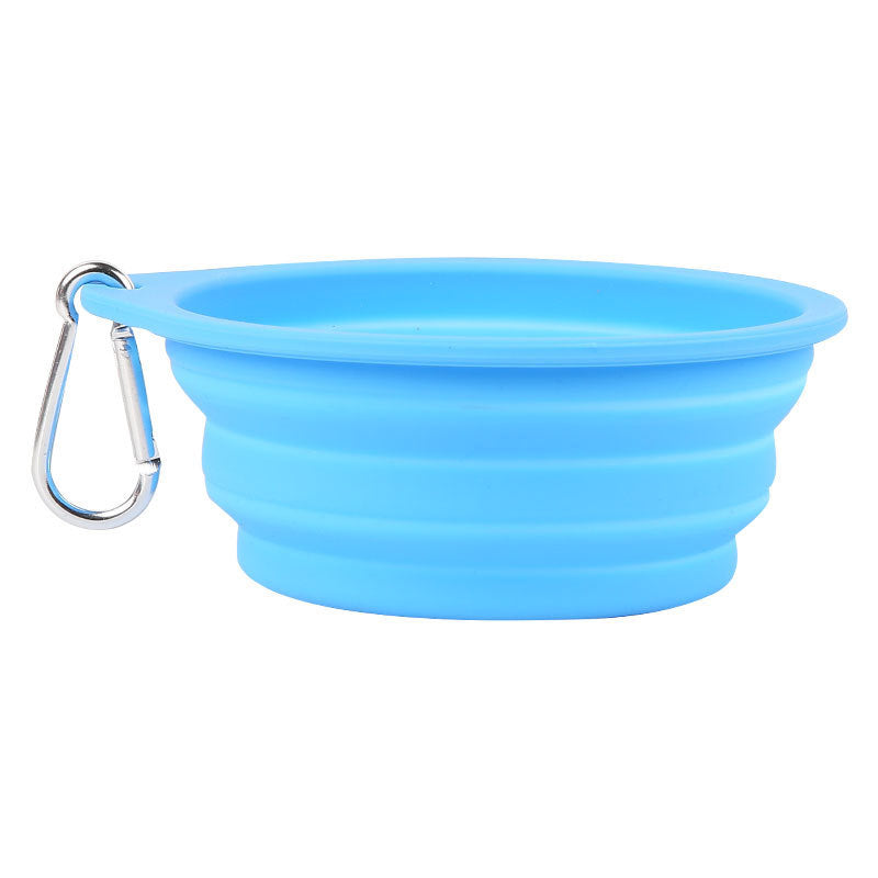 Outdoor Dog Folding Bowl Silicone Pet Bowl Drinking And Eating Dual-purpose Bowl Portable Dog Basin - Majestic Pet Kingdom