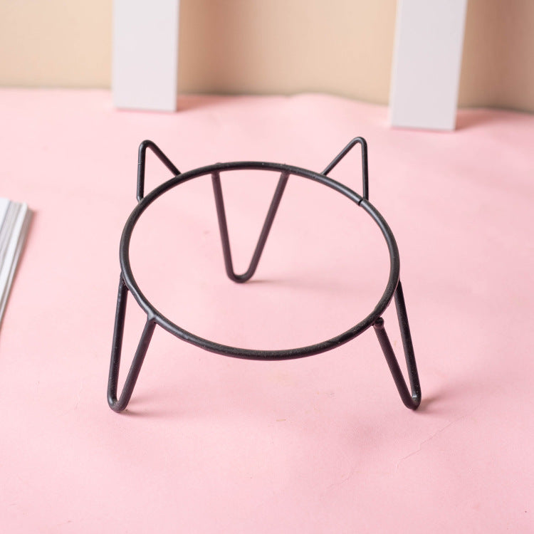 Ceramic Pet Bowl High Foot Neck Protection Snacks Anti-black Chin Oblique Mouth - Majestic Pet Kingdom