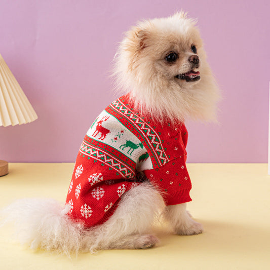 Christmas Tree Elk Christmas Dog Sweater - Majestic Pet Kingdom