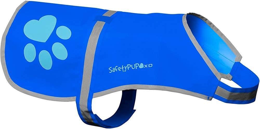 Reflective Dog Vest Hi-Vis M Size 27.63 in Chest x 19 in Neck Blue - Majestic Pet Kingdom