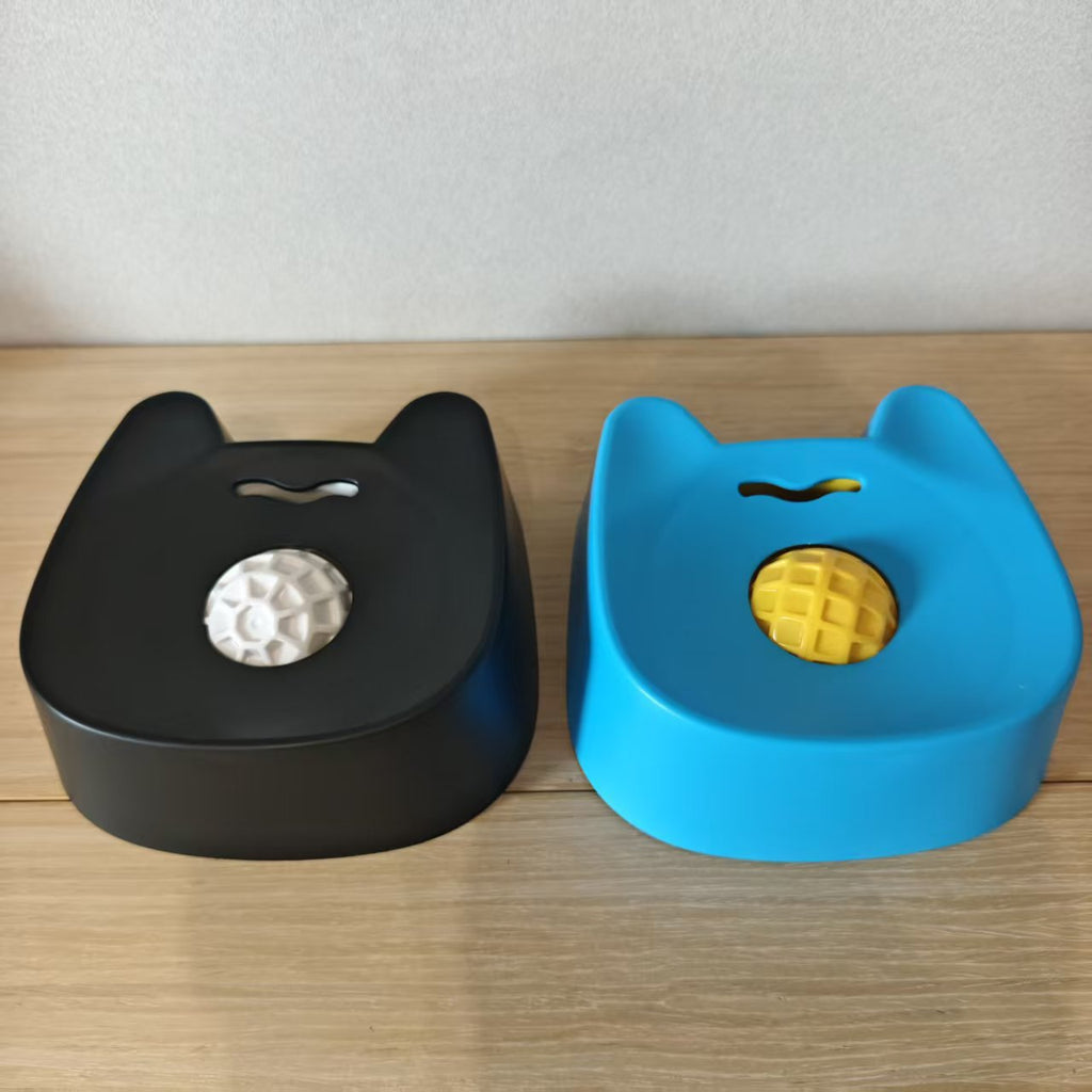 Liquid-feeding Dog Anti-slip Ball Bone-shaped Slow-feeding Pet Bowl
