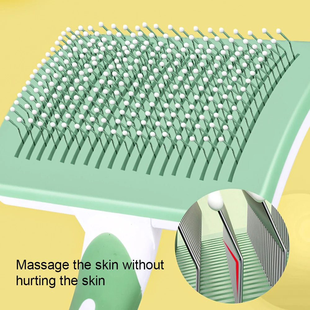 One-Click Self-Cleaning Slicker Grooming Brush