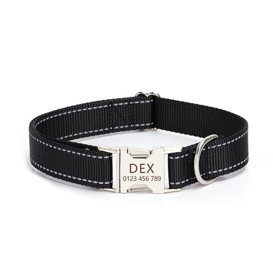 Nylon Reflective String Dog Collar - Majestic Pet Kingdom