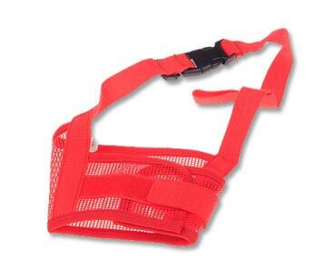 Dog Muzzle Nylon Mesh Magic Sticker Adjustable Safety Guard - Detail Angle 2 | Majestic Pet Kingdom