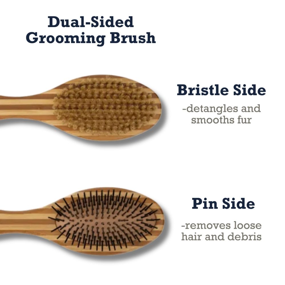Ergonomic Natural Wood Dual-Sided Grooming Brush Tool
