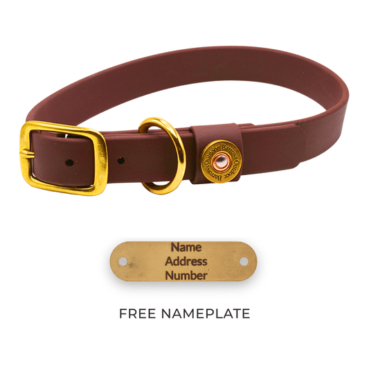 Adjustable Waterproof Dog Collar - Brown Pet Supplies