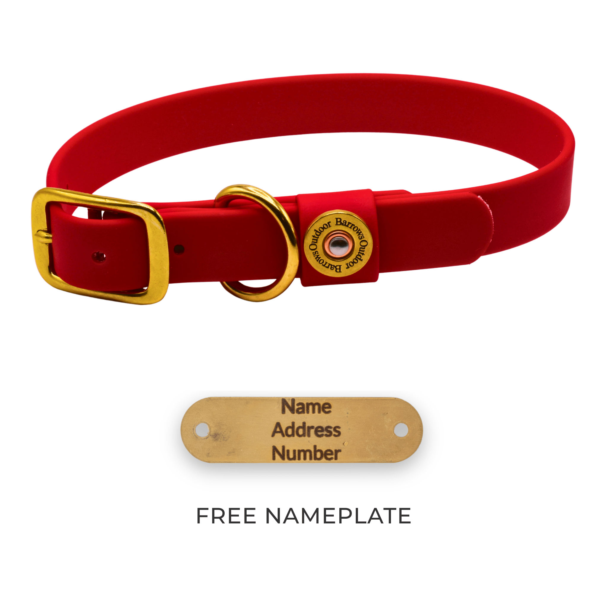 Adjustable Waterproof Dog Collar - Red Pet Supplies