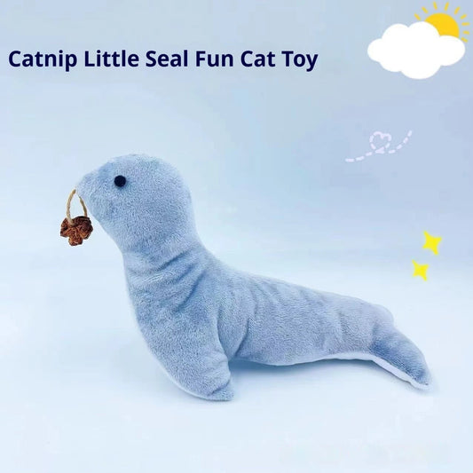 Pet Toys Cat Sea Lion Plush Toys Containing Bell Sound Teeth Grinding Catnip Gall Fruit Teasing Cat Toys | Purrfect Pet Kingdom