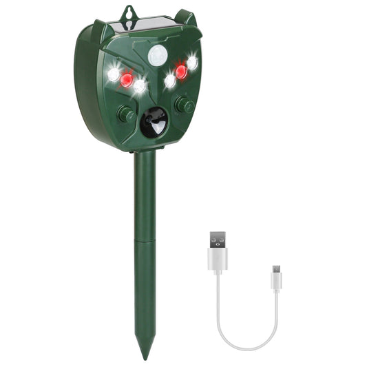 Ultrasonic Solar Animal Repeller Outdoor Mole Snake Squirrel Mouse Chaser Waterproof Bird Deer Dog Cat Deterrent with 5 Gears for Farm Garden Yard - Majestic Pet Kingdom