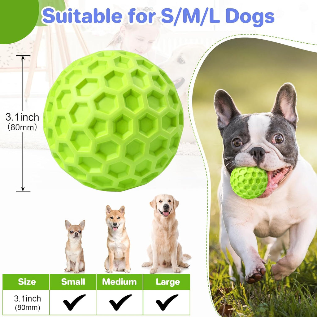 Indestructible Squeaky Dog Ball Relieves Anxiety Cleans Teeth Interactive Chew Toy For Aggressive Chewers Dog Toy For Large Breeds Outdoor Waterproof