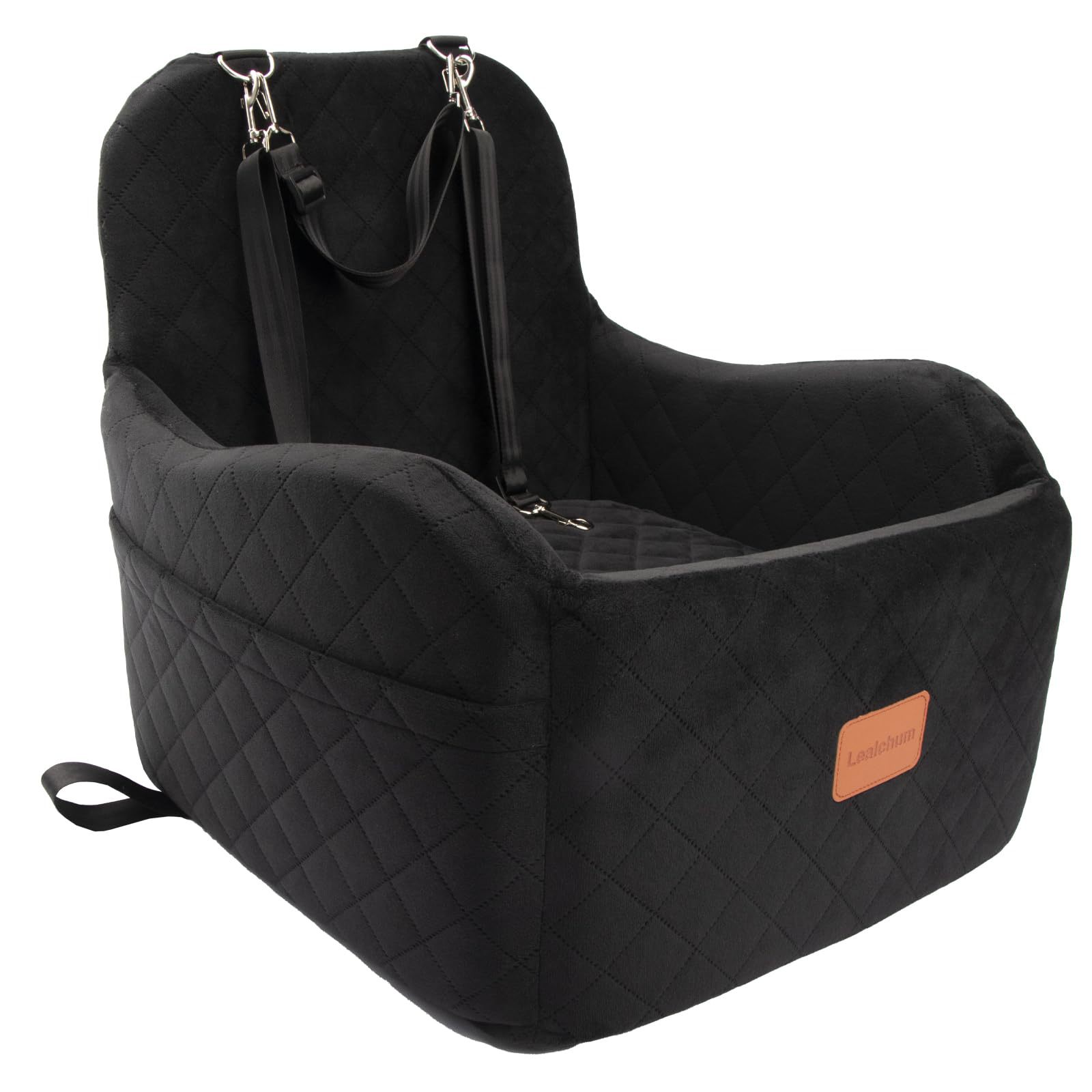 Dog Car Seat Detachable Washable Booster Bed with Leash Clip - Detail Angle 3 | Majestic Pet Kingdom