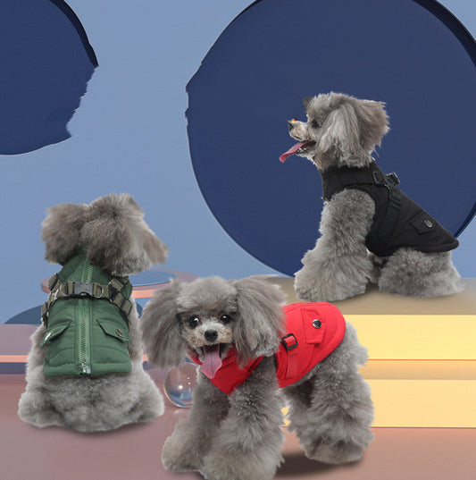 Pet Winter Cotton Dog Clothes Zipper Jacket Dog Supplies - Majestic Pet Kingdom