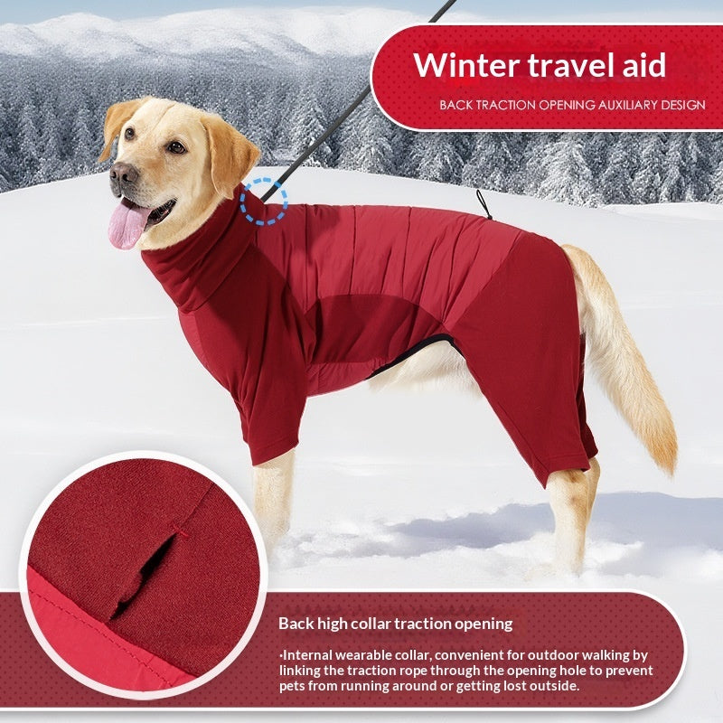 New FallWinter Thickened Four-Legged Hoodie For Big Dogs